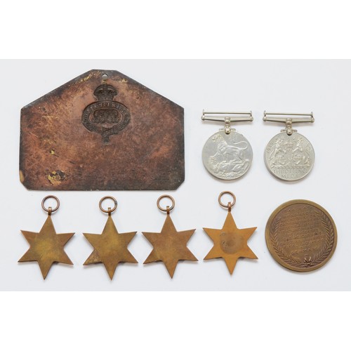 612 - WWII 1939-1945 Star, Africa, France And Germany, Italy, Defence, War, A Grenadier Guards Plate and X... 