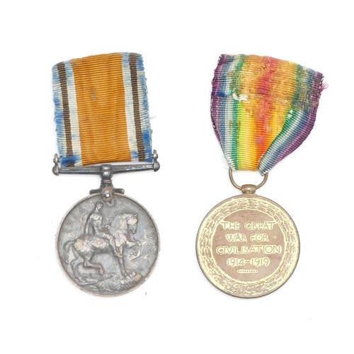 632 - WWI pair of War and Victory medals, awarded to R.M.A 14273 GR. J. R. Maris.