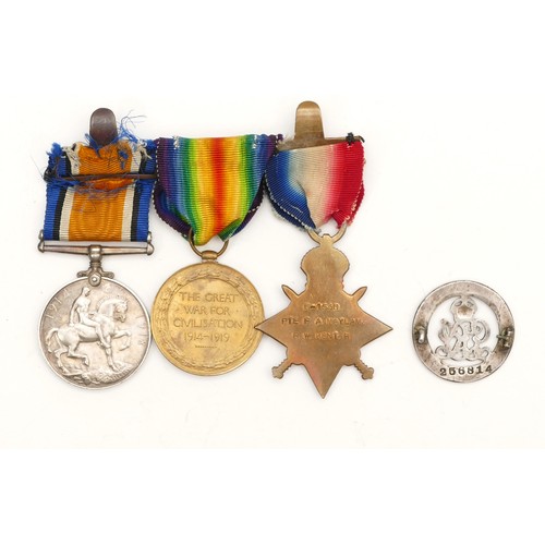 652 - WWI trio of War, Victory and the 1914-1915 Star, awarded to G-1560 PTE. F. A. Maylam. R. W. Kent and... 