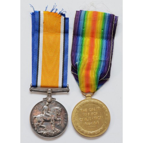 660 - WWI pair of War and Victory medals, awarded to M2-201823  PTE. J. A. Holmes. A.S.C.