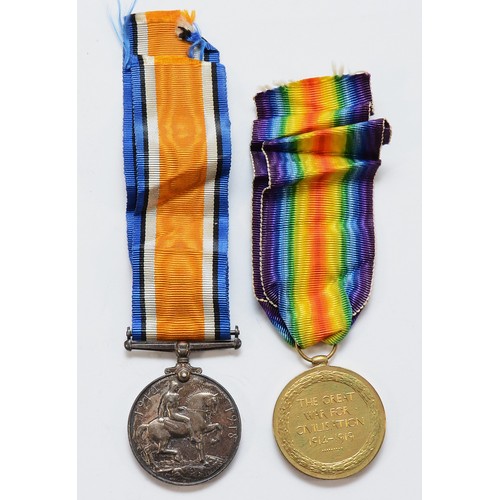 665 - WWI pair of War and Victory medals, awarded to 17859 PTE. J. Davidson. Gordons.