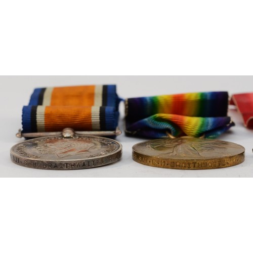 670 - WWI trio of War, Victory and the 1914-1915 Star, awarded to 36786 PTE-CPL. G. H. Braithwaite. R. A. ... 