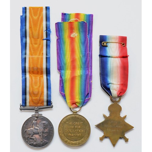 673 - WWI trio of War, Victory and the 1914-1915 Star, awarded to 2194 PTE. F. J. Cole. 7th London regimen... 