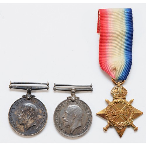 675 - WWI trio of the War and 1914-1915 Star, Star awarded to A-36071 PTE. L. Burton. 4th Canadian Infantr... 