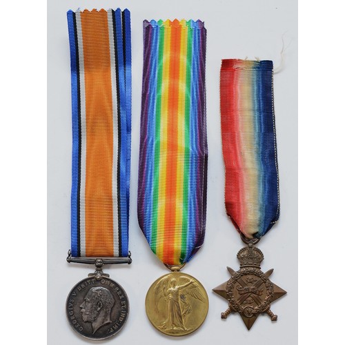 677 - WWI trio of War, Victory and the 1914 Mons Star, awarded to5227 PTE. P. Byrne. Royal Dublin Fusilier... 