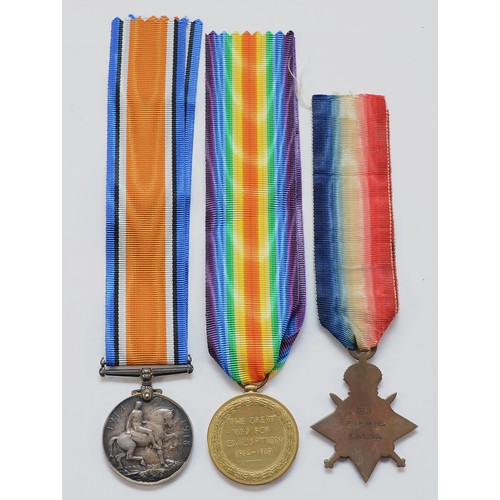 677 - WWI trio of War, Victory and the 1914 Mons Star, awarded to5227 PTE. P. Byrne. Royal Dublin Fusilier... 