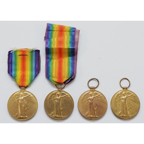 678 - WWII Four Victory medals, awarded to 016752 PTE. S. Hall. A.D.C, 444IE. S. C. M. Chapman. Engn. R.N.... 