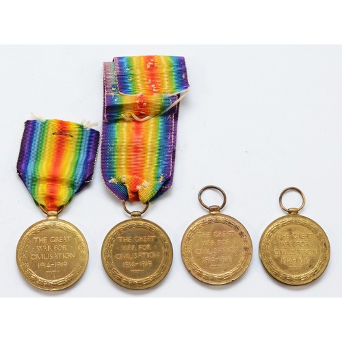 678 - WWII Four Victory medals, awarded to 016752 PTE. S. Hall. A.D.C, 444IE. S. C. M. Chapman. Engn. R.N.... 