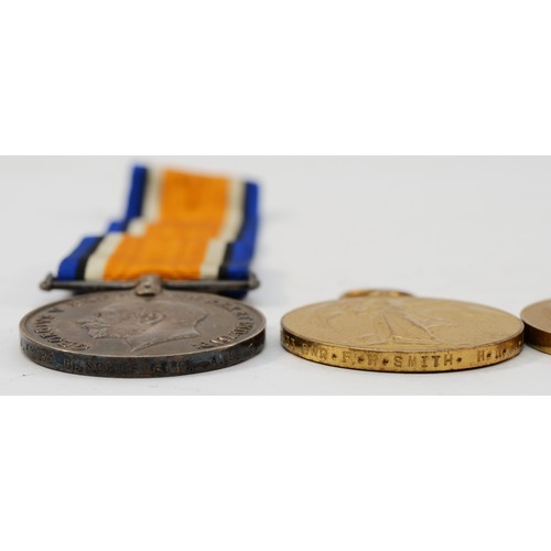 679 - WWI Four medals including three Victory and the War medal, War awarded to J.49931 H. Schofield. A. B... 