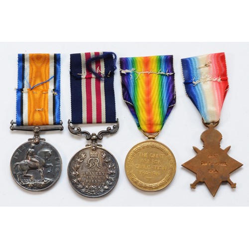 680 - WWI Military medal group to include Bravery, War, Victory and the 1914-1915 Star, awarded to 47217 G... 