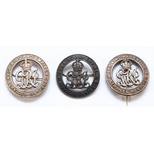 683 - WWI Trio silver War badges, numbered 71461, B257279 and 167216, 27g.