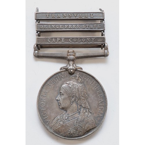 694 - 1899-1902 Queen Victoria South Africa Boer War medal, clasped Cape Colony, Orange Free State, Transv... 