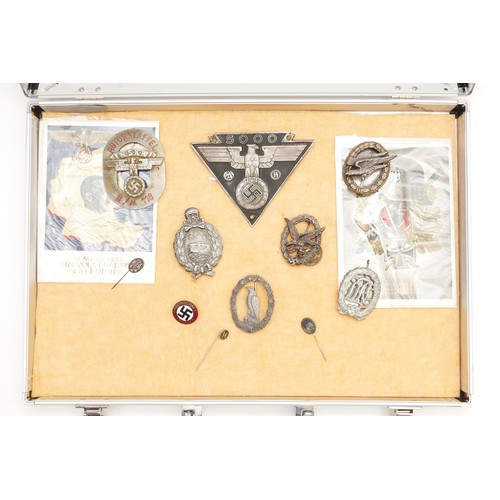 618 - WWII German medals and badges, including the Third Reich Sympathiser Badge by RZM M1/78, N.S.D.A.P F... 