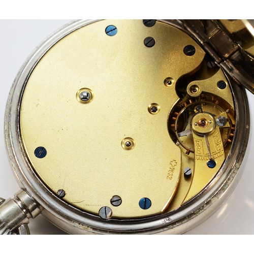 8 - Jas Ramsey, Dundee, a nickel cased keyless wind open face Goliath watch, 65mm.
Working when catalogu... 