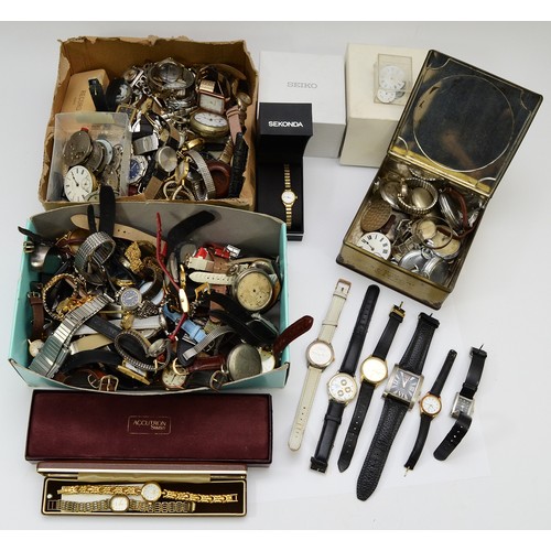 23 - A collection of wristwatch and pocket watch spares and accessories