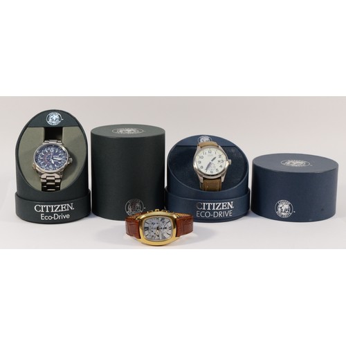 31 - Three Citizen Eco-Drive gentleman's wristwatches, WR100, WR 200, both boxed and GN-0-S-9, all in goo... 