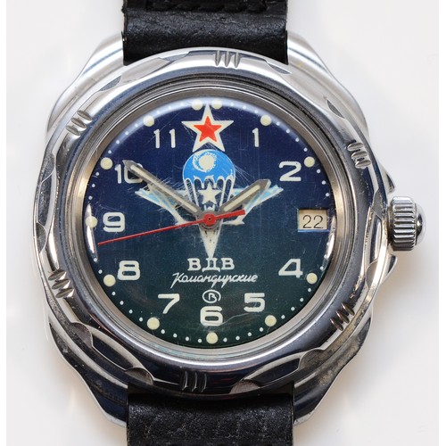 39 - Vostok Komandirskie, a Russian stainless steel Paratroopers manual wind gentleman's wristwatch, 39mm... 