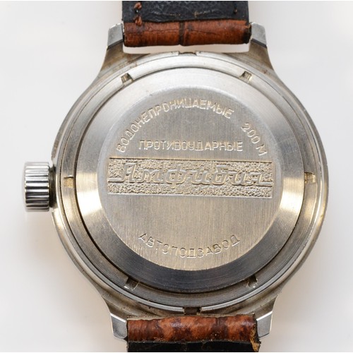 40 - Vostok Komandirskie, a Russian stainless steel Amphibian manual wind gentleman's wristwatch, 39mm.
W... 