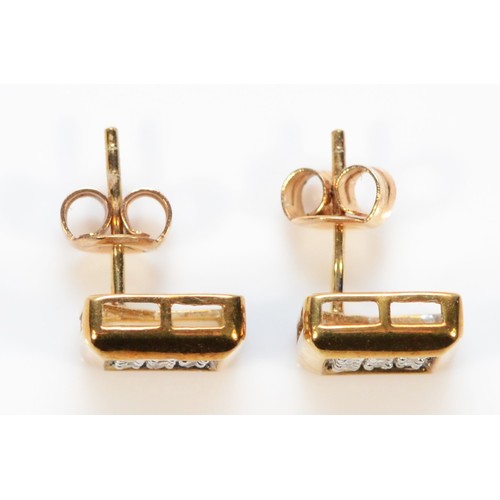 259 - A pair of 9ct gold pave set diamond earrings, 9mm x 9mm, 2.1g