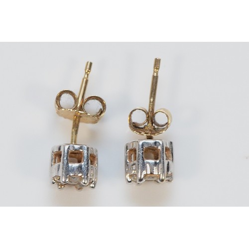 273 - A pair of 9ct gold diamond cluster earrings with scroll backs, 1.1g