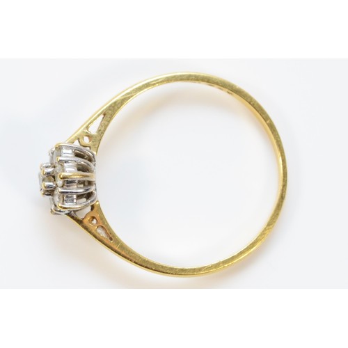 392 - An 18ct gold brilliant cut diamond floral cluster ring, O 1/, 2.1g