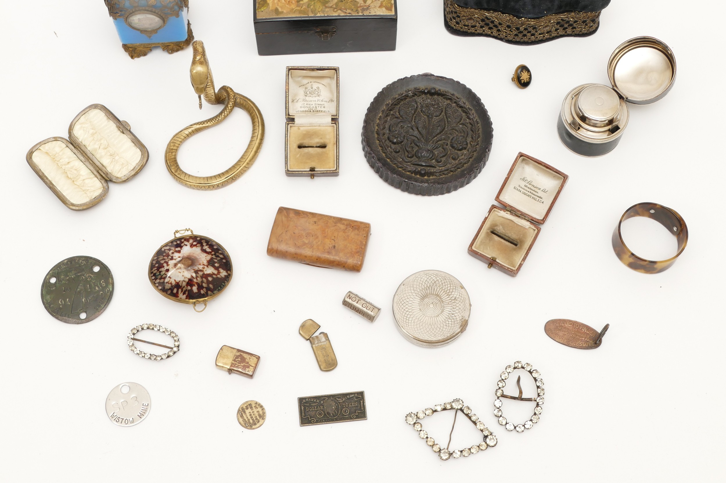 A quantity of collectable items, to include, a pocket inkwell ...