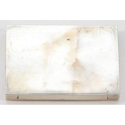 8 - An Austrian silver cigarette case, by Georg Adam Scheid, London import 1922, later engraved 