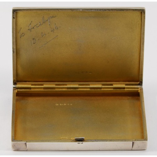 8 - An Austrian silver cigarette case, by Georg Adam Scheid, London import 1922, later engraved 