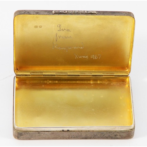 27 - A silver snuff box, London 1966, by Garrard & Co Ltd, 9x5.5, 108gm.