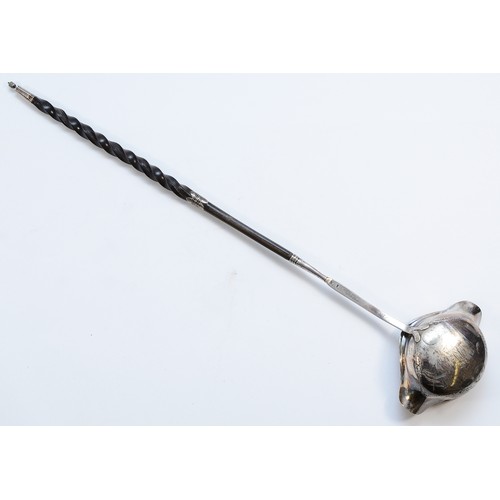 28 - Of Masonic interest, a George III silver and whalebone double lip ladle, by Thomas Morley, London 17... 