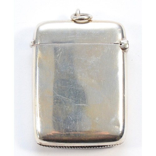 46 - A silver pierced vesta case, Chester 1904, by John Millward Banks, 28gm.