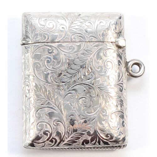 47 - A Victorian silver and 9ct gold vesta case, Birmingham 1899, 32gm.