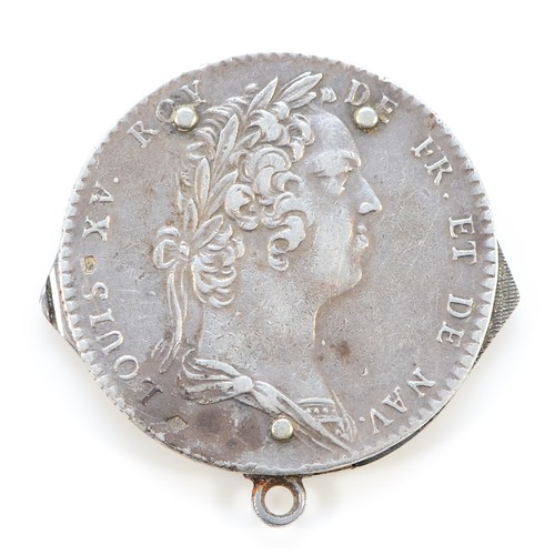 59 - Hermes, Paris, a Louis XV silver Royal Academy of Inscriptions and Belles Lettres medal converted to... 