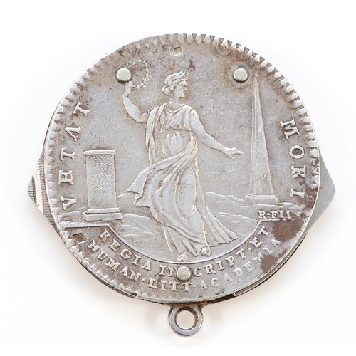 59 - Hermes, Paris, a Louis XV silver Royal Academy of Inscriptions and Belles Lettres medal converted to... 