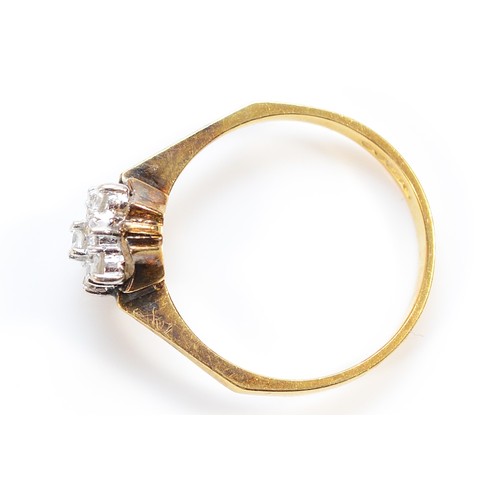 176 - An 18ct gold brilliant cut diamond square cluster ring, London 1979, P 1/, 3.3g