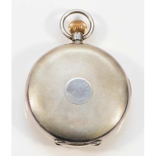 211 - An early 20th century Swiss silver quarter repeating keyless wind full hunter pocket watch, London i... 