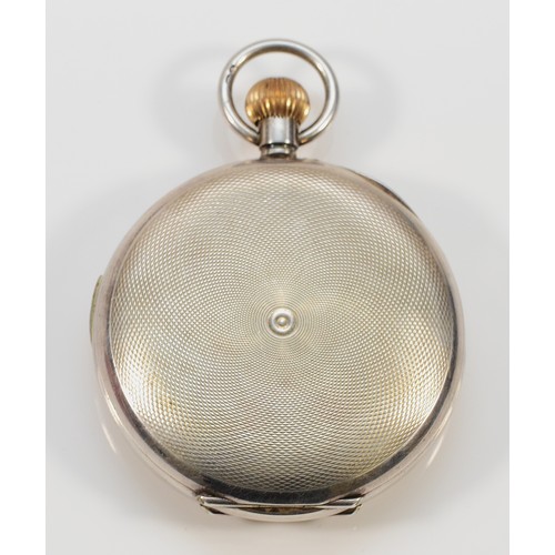 211 - An early 20th century Swiss silver quarter repeating keyless wind full hunter pocket watch, London i... 