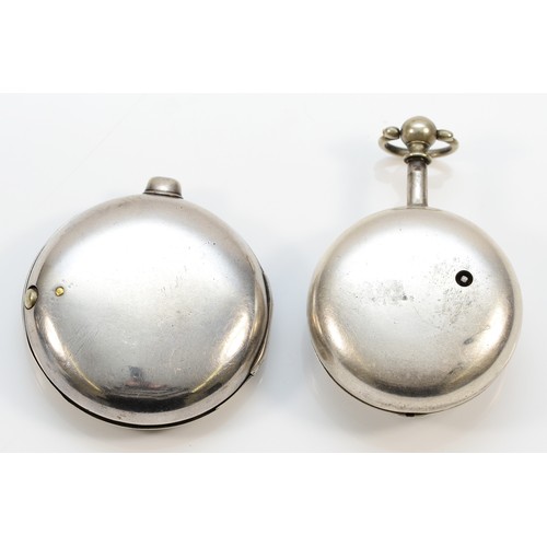 218 - A George III silver pair cased club-foot verge or 'Ormskirk' escapement pocket watch, by James Rylan... 