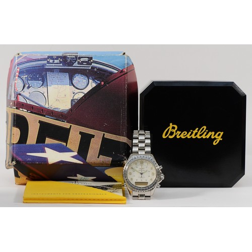 232 - Breitling Intruder Chronograph Reveil stainless steel quartz gentleman's wristwatch, reference A5103... 