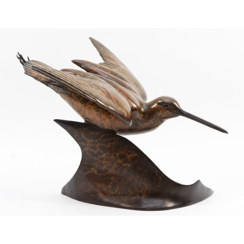 262 - Alan Glasby OBE GM (1945-2008); Snipe Wings Up, bronze, limited edition no. 15/48, with certificate ... 