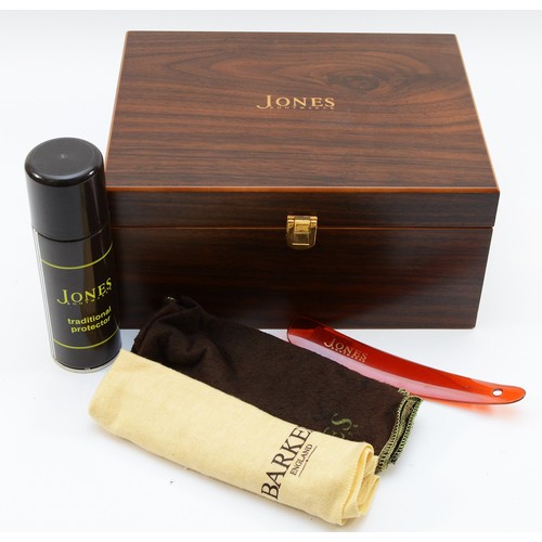 263 - A Jones Bootmaker mahogany shoe polish kit, unused, 14 x 28 x 22cm.