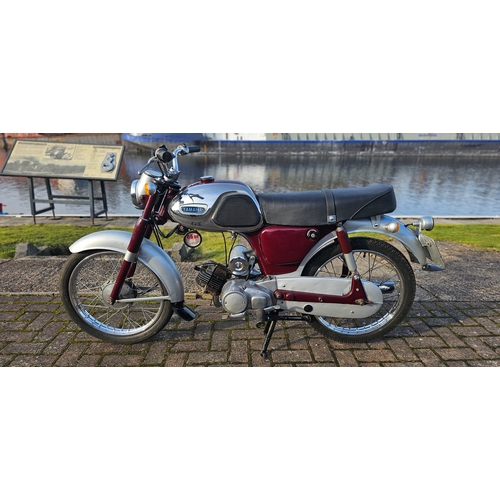 1966 Yamaha YG1 (1963), 74cc. Registration number GAT 985D. Frame