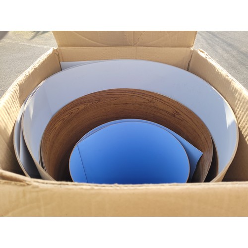 6 - A large box containing a selection of flooring veneers with various finishes, also a selection of ir... 