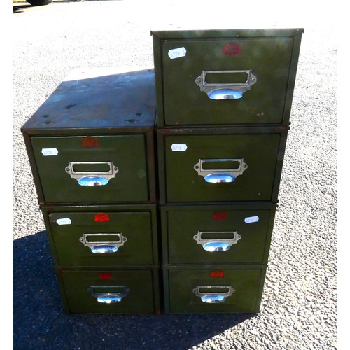 12 - Seven 'Vintage Series' steel stackable storage boxes with pull out drawers, each measures 21.5cm (W)... 