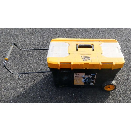 41 - A JCB portable tool box containing a selection of hand tools to include a Powewrfix crimping plier s... 