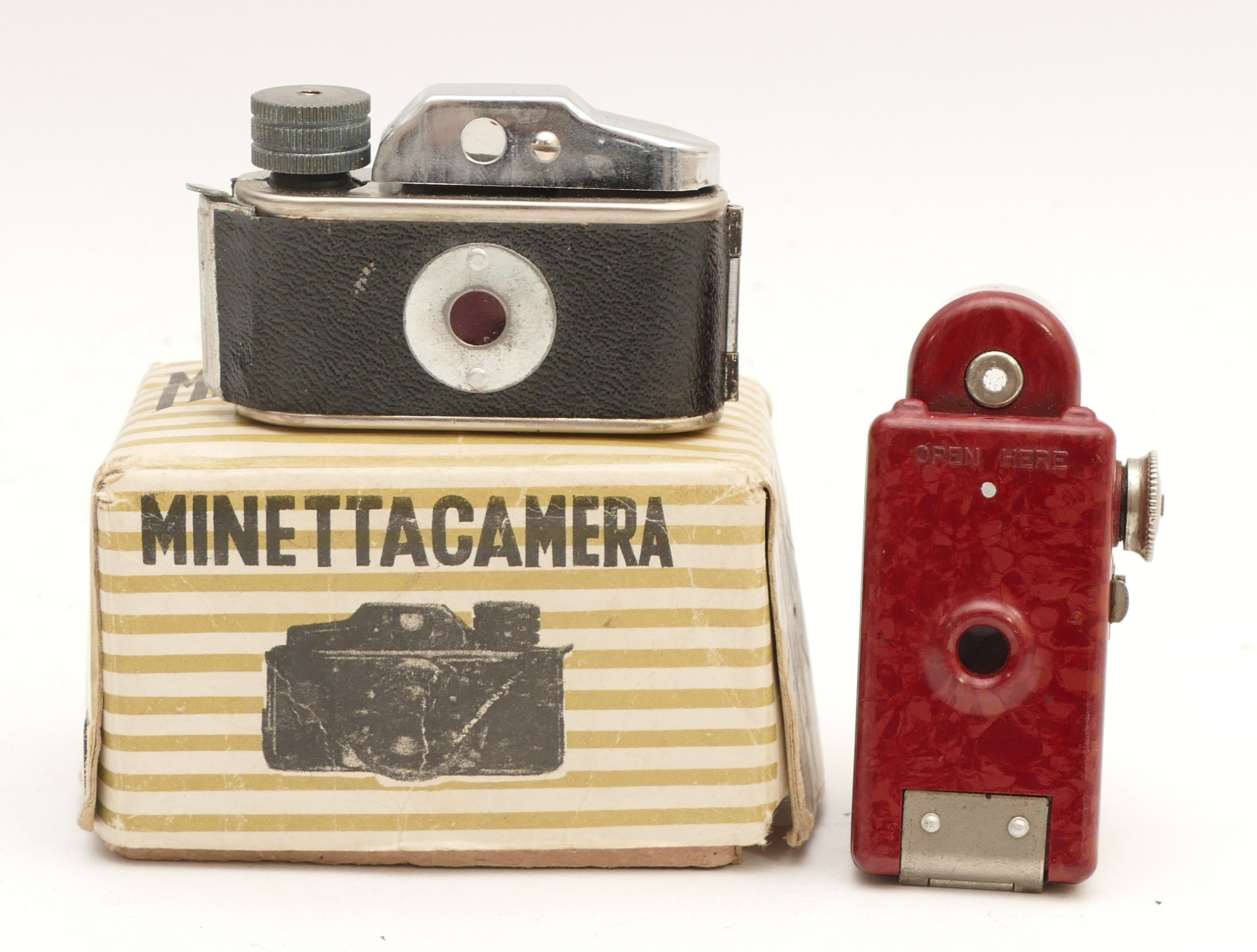 A Coronet 'Midget' bakelite camera, together with a Minetta made in ...