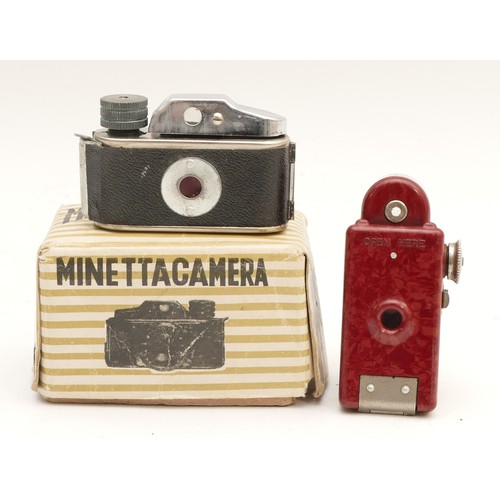 A Coronet 'Midget' bakelite camera, together with a Minetta made in ...