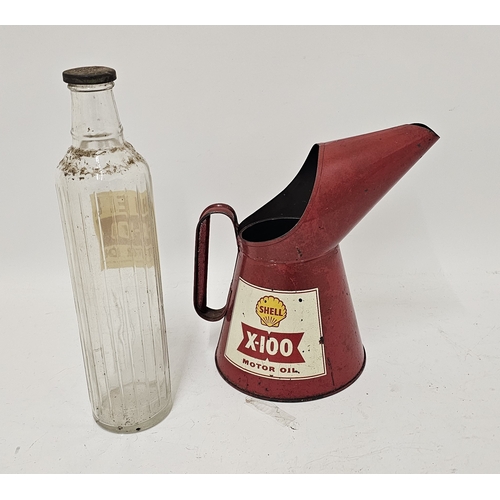A Shell X100 oil pourer and a Shell glass oil bottle (2)
