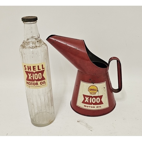 A Shell X100 oil pourer and a Shell glass oil bottle (2)