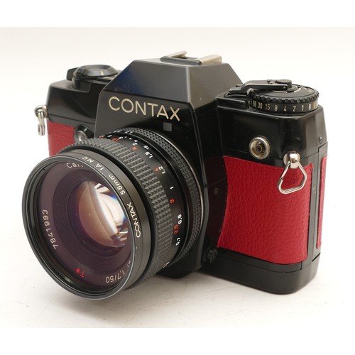 A Contax 137 MA Quartz film camera with a Planar Carl Zeiss f/1.7